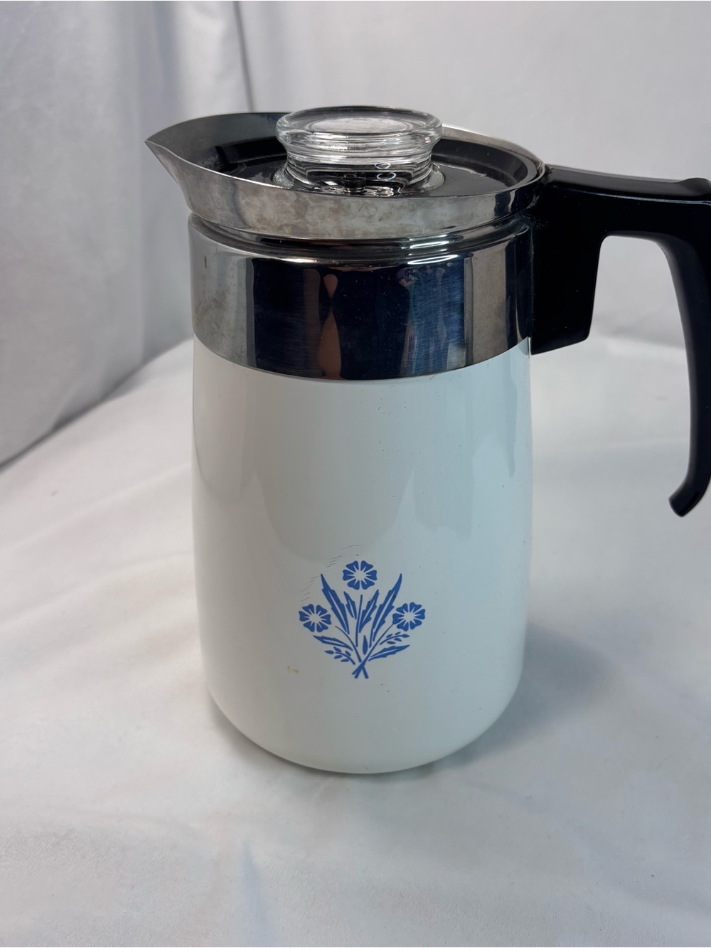 Vintage Corning Ware Blue Cornflower Stovetop Percolator 6 Cup Complete - Picture 2 of 8